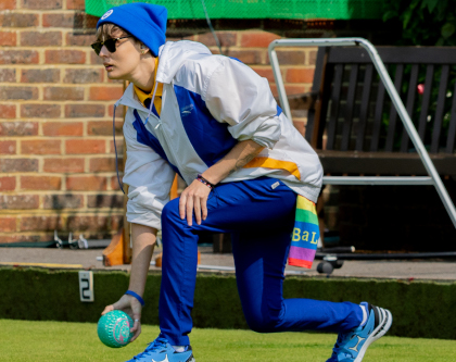 Maurice Awcock bowling in a Top Club match